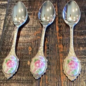 Floral Silver Spoons Set